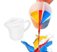 Kunyeah Tazza divisa con manico, 500 ml, in silicone, per versare vernice, fluidi artistici, bicchieri per pittura acrilica, fai da te, accessori per disegni artistici in resina epossidica (3 camere)