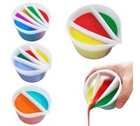 Kunyeah Tazza divisa per versare vernice, tazza divisa per pittura fluida, tazza acrilica per versare resina fai da te, strumenti di pittura, accessori da disegno, riutilizzabile, in silicone, con
