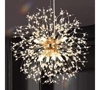 KUNYEEE Lampadari moderni a forma di fuochi d'artificio Lampada a sospensione Dandelion, oro 8 luci G9 Lampadari con cristalli Lampada da salotto, camera da letto, sala da pranzo, ingresso, Φ45 cm