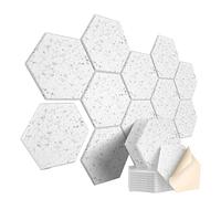 kunyi 12 pannelli acustici in schiuma insonorizzata autoadesivi riducono il rumore ed eliminano gli echi 12 X 10 X 0,4 Po esagonali, grigio argento.