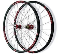 KUNYOS 26/27.5/29IN Mountain Bike Wheelset Sgancio Rapido Anteriore E Posteriore Cerchi in Lega di Alluminio Freno A Disco 24H Mozzi per 8/9/10/11/12 velocità,Rosso,27.5inch