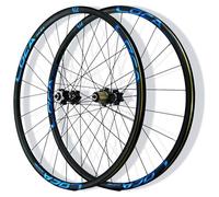 KUNYOS 26/27.5/29IN Mountain Bike Wheelset Sgancio Rapido Anteriore E Posteriore Cerchi in Lega di Alluminio Freno A Disco 24H Mozzi per 8/9/10/11/12 velocità,Blu,27.5inch