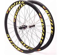KUNYOS 38Mm Ricambi per Bici da Corsa 700C Anteriori E Posteriori Cerchi in Alluminio A Doppia Parete Cuscinetto Sigillato C/V Freno QR 8~11S Cassetta Volano,d'oro