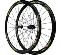 KUNYOS 700C Cerchio per Bici da Strada 28 Pollici Ruota di Bicicletta Doppia Parete Rim Cut 7 8 9 10 11 12 velocità per Freni C/V/Freni A Pattino QR,40MM,Verde