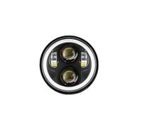 KUNYOS A LED Per Moto Faro Per Faro Anteriore Chopper Da 5.75 Pollici Nero Rotondo Per Moto Alloggiamento Per Faro LED Da 5 3/4" Con Guscio A Secchiello(Set A)