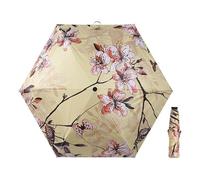 KUNYOS Bellissimo Ombrello Compatto A Forma Di Fiore, Ombrello Pieghevole Da Donna, Mini Ombrellone, Ombrelli Leggeri Come Una Piuma, Ombrelli Portatili For Pioggia O Sole(Beige Yellow)