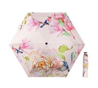 KUNYOS Bellissimo Ombrello Compatto A Forma Di Fiore, Ombrello Pieghevole Da Donna, Mini Ombrellone, Ombrelli Leggeri Come Una Piuma, Ombrelli Portatili For Pioggia O Sole(Pink)