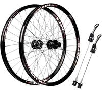 KUNYOS Biciclette MTB 26/27,5 Pollici Freno a Disco Lega di Alluminio Ruota Anteriore Ruota Posteriore Davanti 2 Dietro 4 Cuscinetti 8-12S Cassetta,Nero,26inch