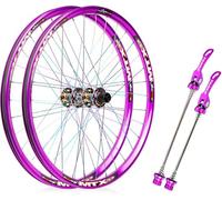 KUNYOS Biciclette MTB 26/27,5 Pollici Freno a Disco Lega di Alluminio Ruota Anteriore Ruota Posteriore Davanti 2 Dietro 4 Cuscinetti 8-12S Cassetta,Viola,26inch