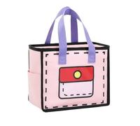 KUNYOS Borsa for il pranzo da donna, borsa termica riutilizzabile for ragazze/adulti, accessorio alla moda, adatta for lavoro/scuola/picnic/viaggi(Pink)