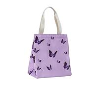 KUNYOS Borsa for il pranzo donne e bambini, borsa isolata portatile con velcro di grande capacità, adatta lavoro/scuola/picnic/viaggi godersi una vita migliore(Purple Butterfly)