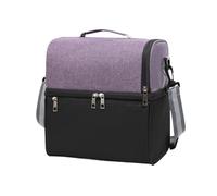 KUNYOS Borsa for il pranzo, doppi scomparti, può essere disposta a strati e riposta indipendentemente, mantiene fresca calda, trasportata in diagonale(Purple)