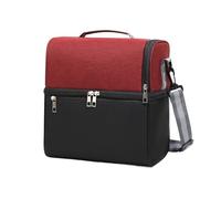 KUNYOS Borsa for il pranzo, doppi scomparti, può essere disposta a strati e riposta indipendentemente, mantiene fresca calda, trasportata in diagonale(Claret)