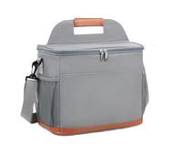 KUNYOS Borsa for il pranzo, in tessuto Oxford spesso, tre strati di conservazione del calore e della freschezza, può essere portata a tracolla, facile da trasportare(Grey,M)