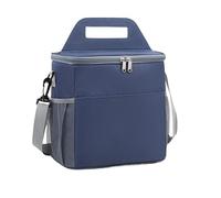 KUNYOS Borsa for il pranzo, in tessuto Oxford spesso, tre strati di conservazione del calore e della freschezza, può essere portata a tracolla, facile da trasportare(Navy blue,L)
