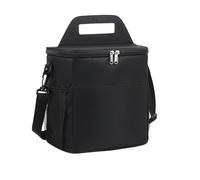 KUNYOS Borsa for il pranzo, in tessuto Oxford spesso, tre strati di conservazione del calore e della freschezza, può essere portata a tracolla, facile da trasportare(Black,L)