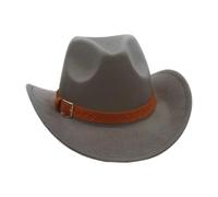 KUNYOS Cappello da Cowboy, Adatto for Uomini e Donne Adulti, Design a Tesa Larga e Bordo Arricciato, Accessori a Tema Western, Abito Neutro, Adatto a Feste in più Scene(Grey)