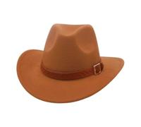 KUNYOS Cappello da Cowboy, Adatto for Uomini e Donne Adulti, Design a Tesa Larga e Bordo Arricciato, Accessori a Tema Western, Abito Neutro, Adatto a Feste in più Scene(Khaki)