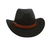 KUNYOS Cappello da Cowboy, Adatto for Uomini e Donne Adulti, Design a Tesa Larga e Bordo Arricciato, Accessori a Tema Western, Abito Neutro, Adatto a Feste in più Scene(Black)
