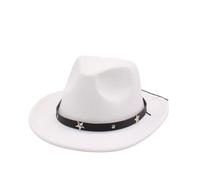 KUNYOS Classico Cappello da Cowboy Western, Piccola Circonferenza della Testa, Cappello da Sole con Tesa arrotolata, Festa a Tema, Accessori for Il Ballo(White)