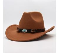 KUNYOS Cowboy Hat, Bohemian, Curled Brim Felt Hat, Suitable for Men And Women, Crisp And Wearable Outdoor/Themed Party Accessories(Camel)
