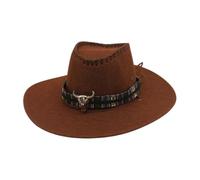 KUNYOS Cowboy Hat, Small Brim Flat Top, Men's Cowboy Hat, Western Movie Retro Style, Music Festival, Vacation Accessories(Coffee)