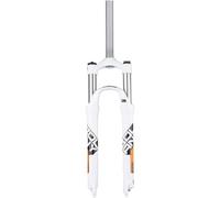 KUNYOS Forcella Ammortizzata per Bicicletta 26/27,5/29 Pollici Tubo Dritto 1-1/8 Molla Meccanica Forcelle Anteriori MTB 9 Mm QR 100 Mm Aperta per Freno A Disco con Corsa da 105 Mm,White Orange,29inch
