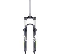 KUNYOS Forcella Ammortizzata per Bicicletta 26/27,5/29 Pollici Tubo Dritto 1-1/8 Molla Meccanica Forcelle Anteriori MTB 9 Mm QR 100 Mm Aperta per Freno A Disco con Corsa da 105 Mm,Black Green,26inch