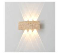 KUNYOS Lampada da parete a LED da giardino in pietra chiara, comodino impermeabile, applique retrò, apparecchio di illuminazione, decorazione domestica for interni(22cm-outdoor)