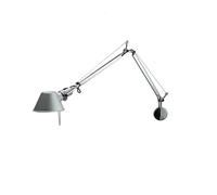 KUNYOS Lampada da parete moderna a braccio lungo Lampadina E27 in metallo nero argento con interruttore ruotabile for applique da salotto, studio, lettura(Natural light,C-Silver)