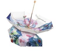 KUNYOS Ombrello compatto 8K, ombrello parasole in vinile con fiori a doppia faccia, resistente ai raggi UV, alle intemperie e alla pioggia, piccolo ombrellone fresco e funzionale(Double-sided rose)