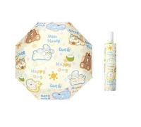 KUNYOS Ombrello Compatto Carino, Ombrello Pieghevole Completamente Automatico, Graziosi Motivi For Ragazze Sia Con La Pioggia Che Con Il Sole, Protezione Solare,Ombrelli Parasole(Beige Brown)