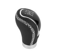 KUNYOS Pomello Leva Cambio Pomello Del Cambio Universale A 5/6 Velocità Leva Del Cambio In Pelle Accessori Per Auto Modelli Manuali(WHITE STITCH)