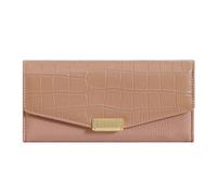 KUNYOS Portafoglio da donna, portafoglio in pelle PU a tre ante di grande capacità, semplice ed elegante, facile da trasportare, accessori di moda, regalo di festa for le donne(Pink)