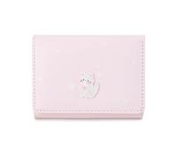 KUNYOS Portafoglio piccolo da donna a tre ante con decorazione forma di gatto in acrilico, pratico, capiente, multifunzionale, accessorio alla moda, come regalo Natale for le donne(Pink)