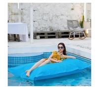 KUNYOS Pouf a sacco galleggiante for piscina rettangolare, senza riempitivo, cuscino da spiaggia impermeabile, divano letto, chaise lounge(Lake blue)