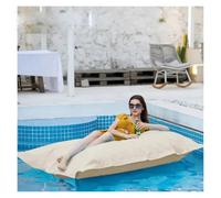 KUNYOS Pouf a sacco galleggiante for piscina rettangolare, senza riempitivo, cuscino da spiaggia impermeabile, divano letto, chaise lounge(Light sand)