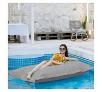KUNYOS Pouf a sacco galleggiante for piscina rettangolare, senza riempitivo, cuscino da spiaggia impermeabile, divano letto, chaise lounge(Light grey)