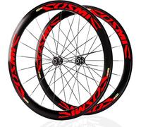 KUNYOS Road Bike Wheelset 700C * 23C-25C-28C 40/50MM in Lega di Alluminio C/V/Disco Freno Cerchio a sgancio rapido 20H Hub per 7 8 9 10 11 velocità Wheelset,Rosso,40mm C/V
