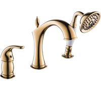 KUNYOS Rubinetto Bordo Vasca Cromo Rubinetto da Bagno con doccetta Rubinetto Vasca Vintage,d'oro,3 Hole