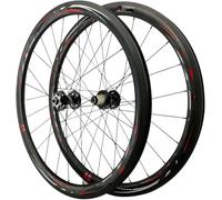 KUNYOS Ruota Anteriore E Posteriore 700C, 24 Fori, Lama in Carbonio, Fibra di Carbonio, 4 Cuscinetti, Set di Ruote per Bicicletta, Freni A Disco, Bici da Strada,Nero,50mm