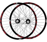 KUNYOS Ruote Anteriori E Posteriori per Bicicletta 26"/27,5"/29" Cerchio in Lega CNC A Doppia Parete MTB Set Ruote per Bici 32H Freno Disco QR 8-10 velocità Hub Cassetta Cuscinetto Sfere,Rosso,26inch