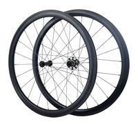 KUNYOS Ruote Bici da Strada Carbonio 700C Copertoncino Cerchio V Freno 38/50 mm Ruote da Corsa per Bicicletta 28 mm Larghezza 45# Raggi Solo 1830G Opaco,50MM