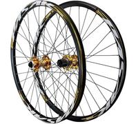 KUNYOS Ruote MTB 26 27.5 29 Pollici QR/Thru Axle, Freno A Disco Cuscinetto Sigillato 32H Bicicletta Ciclismo Cerchio Anteriore E Posteriore per 7-12 Marce 2210G, Lega di Alluminio,d'oro,QR 24inch