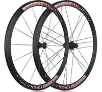 KUNYOS Ruote per Bici da Corsa 700C con Sgancio Rapido, Cerchio in Lega di Alluminio, Ruote Anteriore E Posteriore 16/21H, Mozzi Frenata C/V per 7/8/9/10/11/12 velocità,Color,40cm