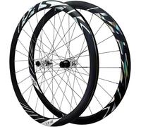 KUNYOS Ruote per Bici da Corsa 700C, Lega di Alluminio 36 Mm, Freno A Disco, Mozzo HG Compatibile con Cassetta 8/9/10/11/12 velocità, 24 Fori,Argento,Thru Axle