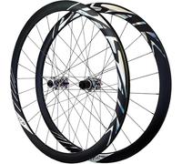 KUNYOS Ruote per Bici da Corsa 700C, Lega di Alluminio 36 Mm, Freno A Disco, Mozzo HG Compatibile con Cassetta 8/9/10/11/12 velocità, 24 Fori,Colorato,Thru Axle