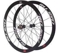 KUNYOS Ruote per Bicicletta da Strada 700C 40Mm Cerchio V Brake Clincher Set di Ruote Sgancio Rapido Mozzo in Carbonio A Trazione Diretta Compatibile con Cassetta 8 9 10 11 velocità,Nero