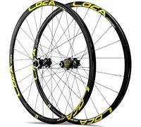 KUNYOS Ruote per Biciclette da Strada 700C con Freno a Disco, Ruota Anteriore e Posteriore con ASSE Passante 15X100mm/12X142mm, mozzi 24H per Cassetta a 8/9/10/11/12 velocità,d'oro