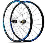 KUNYOS Ruote per Biciclette da Strada 700C con Freno a Disco, Ruota Anteriore e Posteriore con ASSE Passante 15X100mm/12X142mm, mozzi 24H per Cassetta a 8/9/10/11/12 velocità,Blu